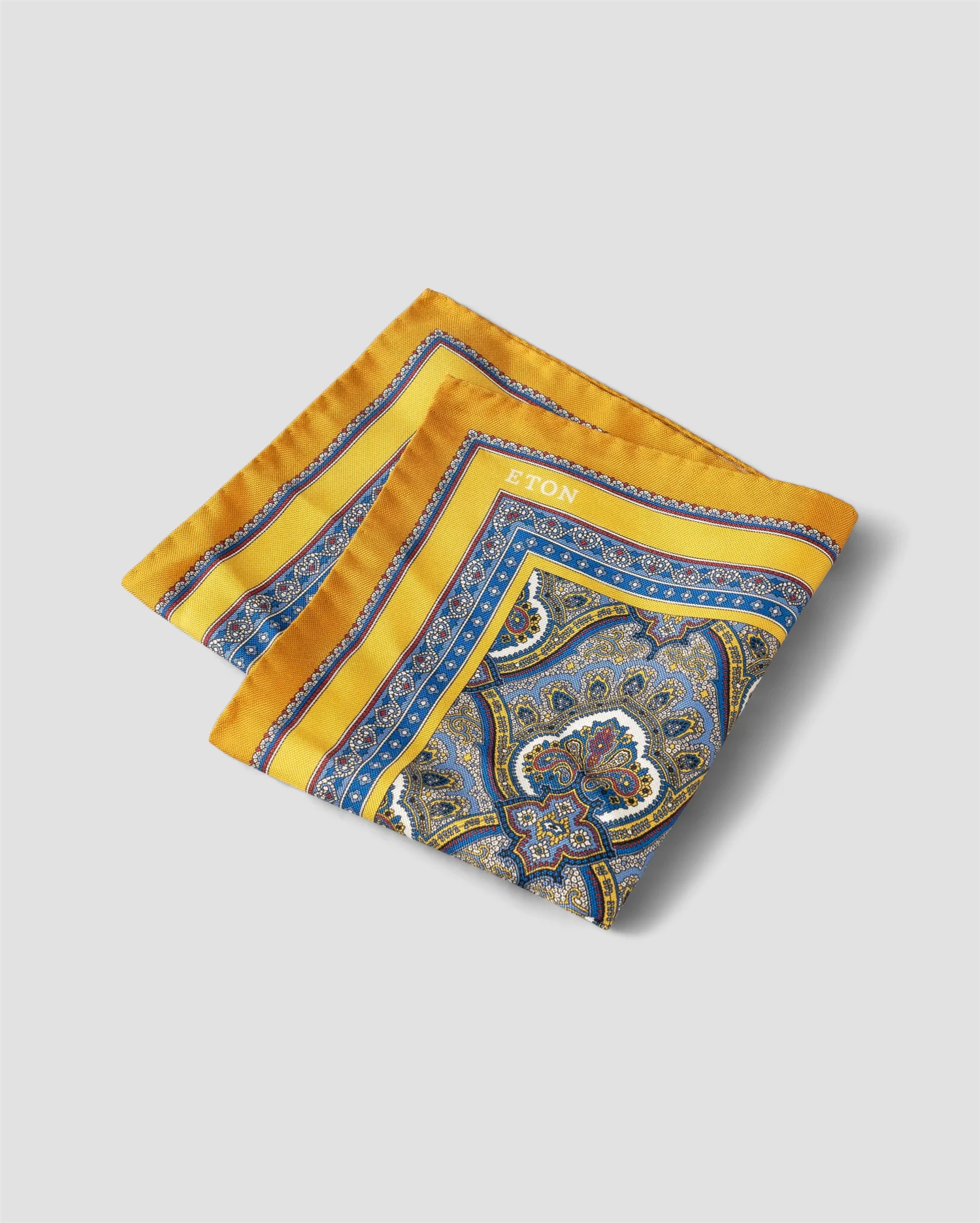 Yellow Paisley Print Pocket Square