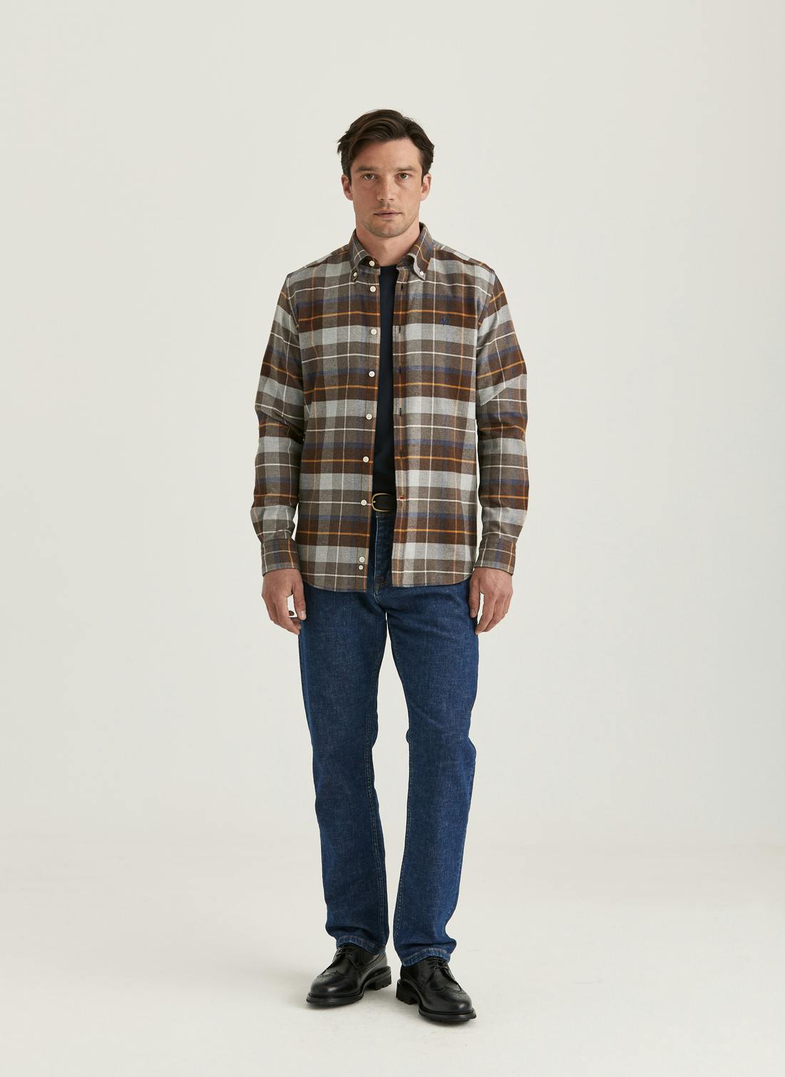 Big Check Flannel Shirt-Classic Fit