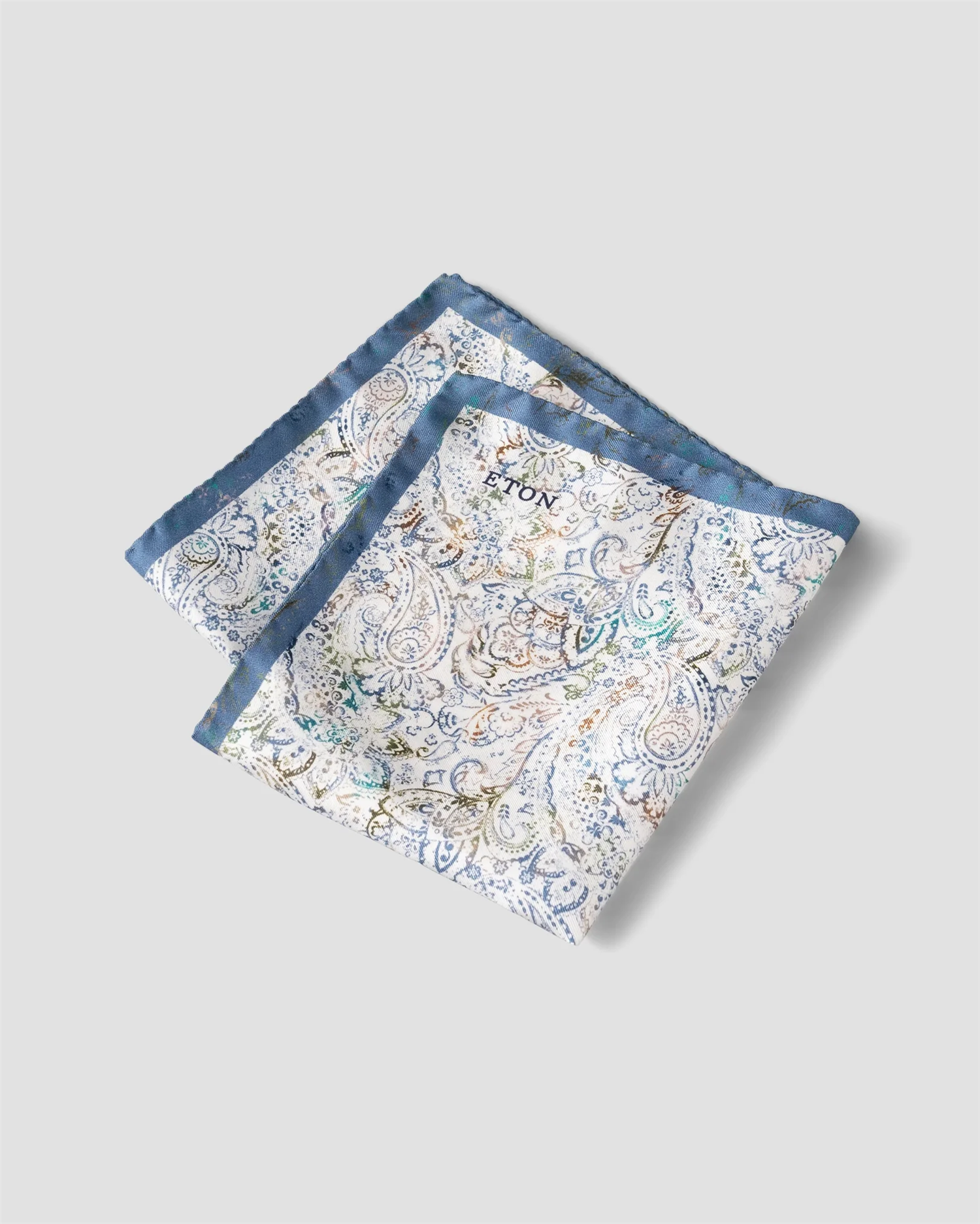 White Paisley Silk Pocket Square