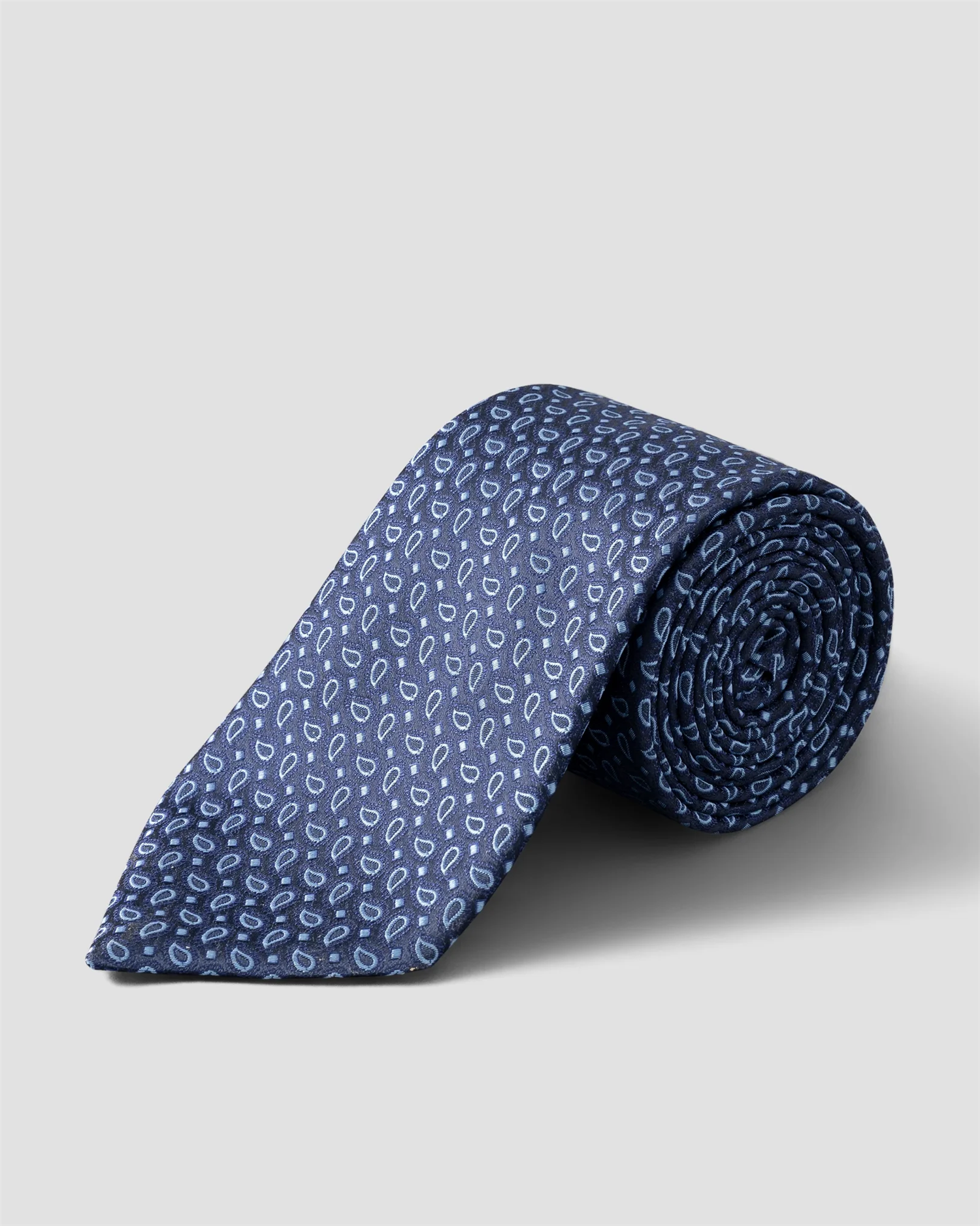 Navy blue Micro Paisley Woven Silk Tie