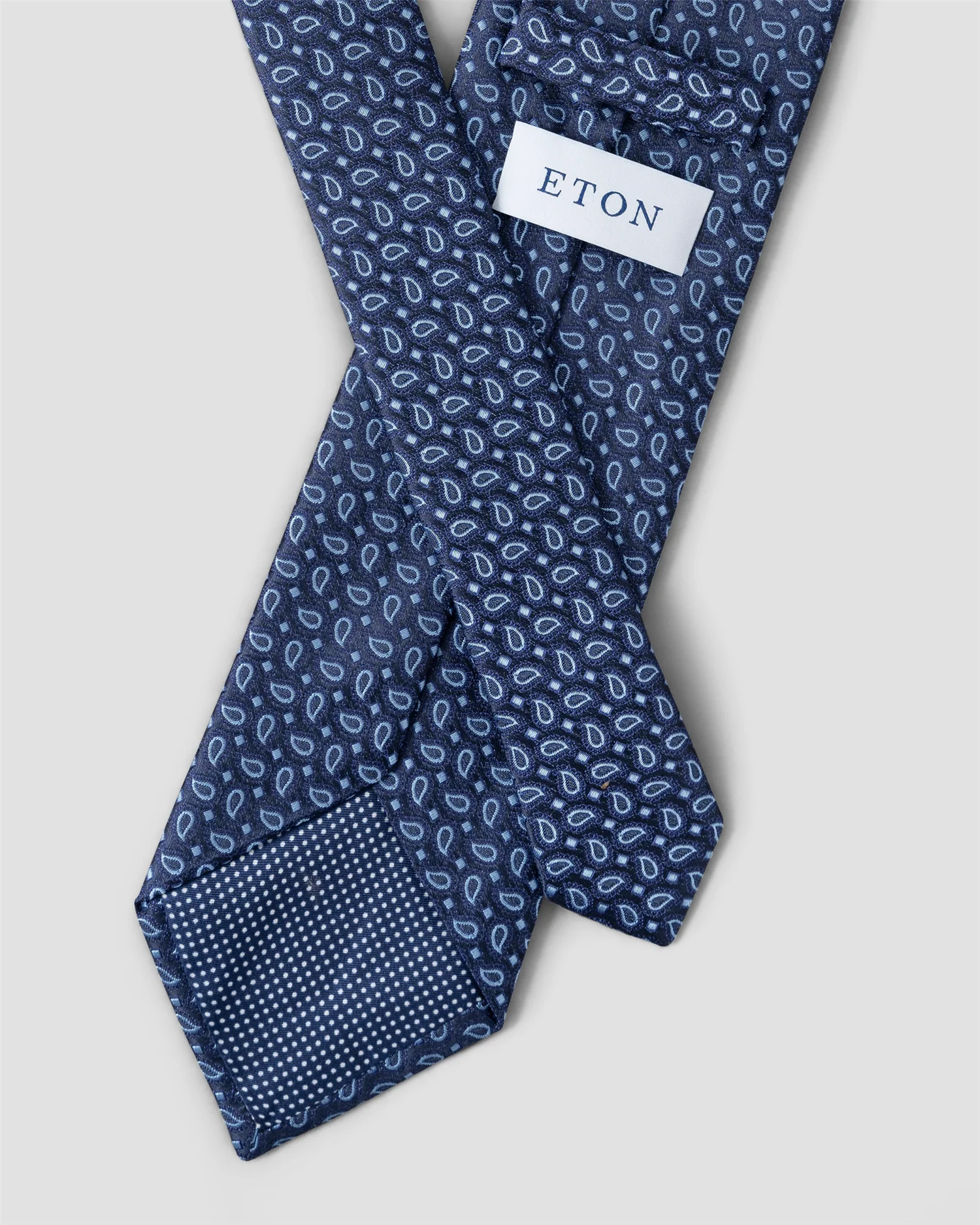 Navy blue Micro Paisley Woven Silk Tie