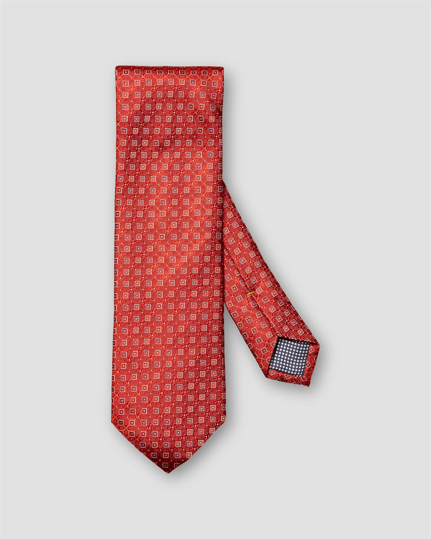 Red Geometric Woven Silk Tie