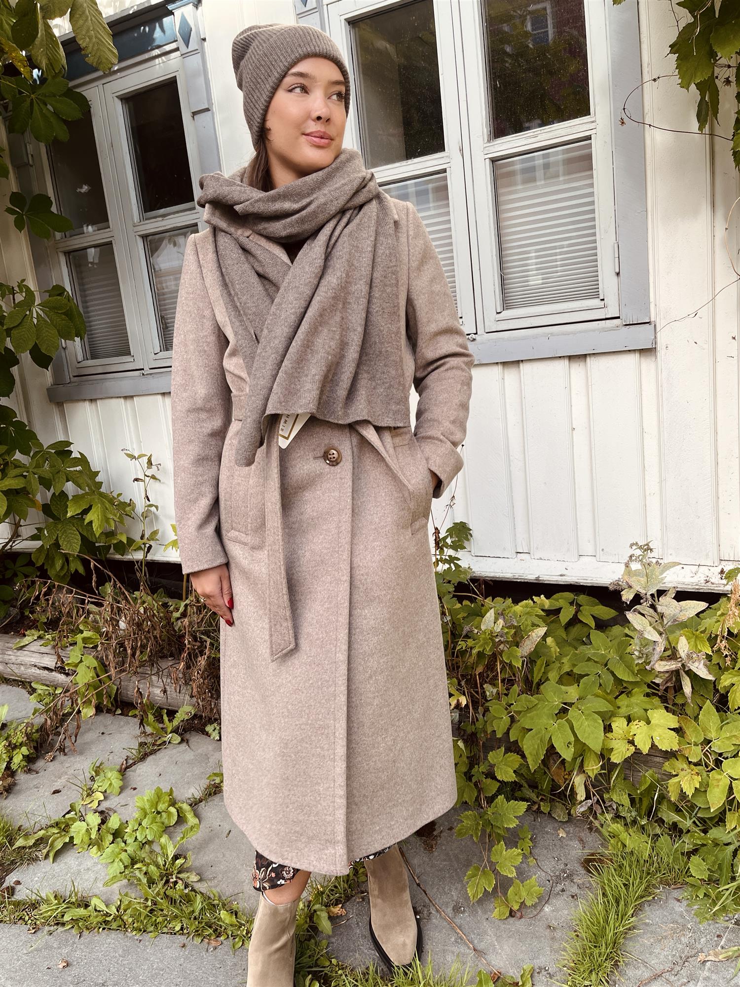 Cashmere Coat W - Clareta Belt Long