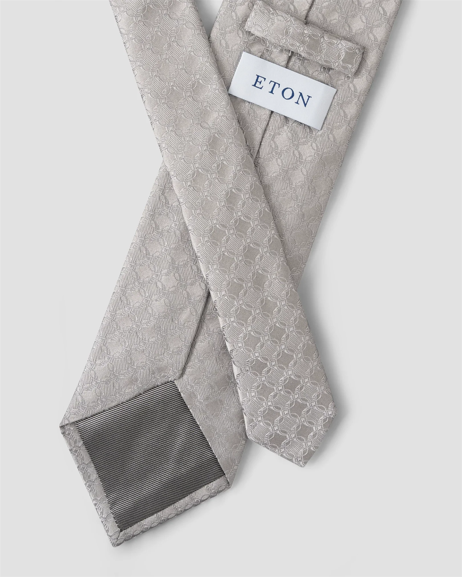 Light grey Geometric Woven Silk Tie