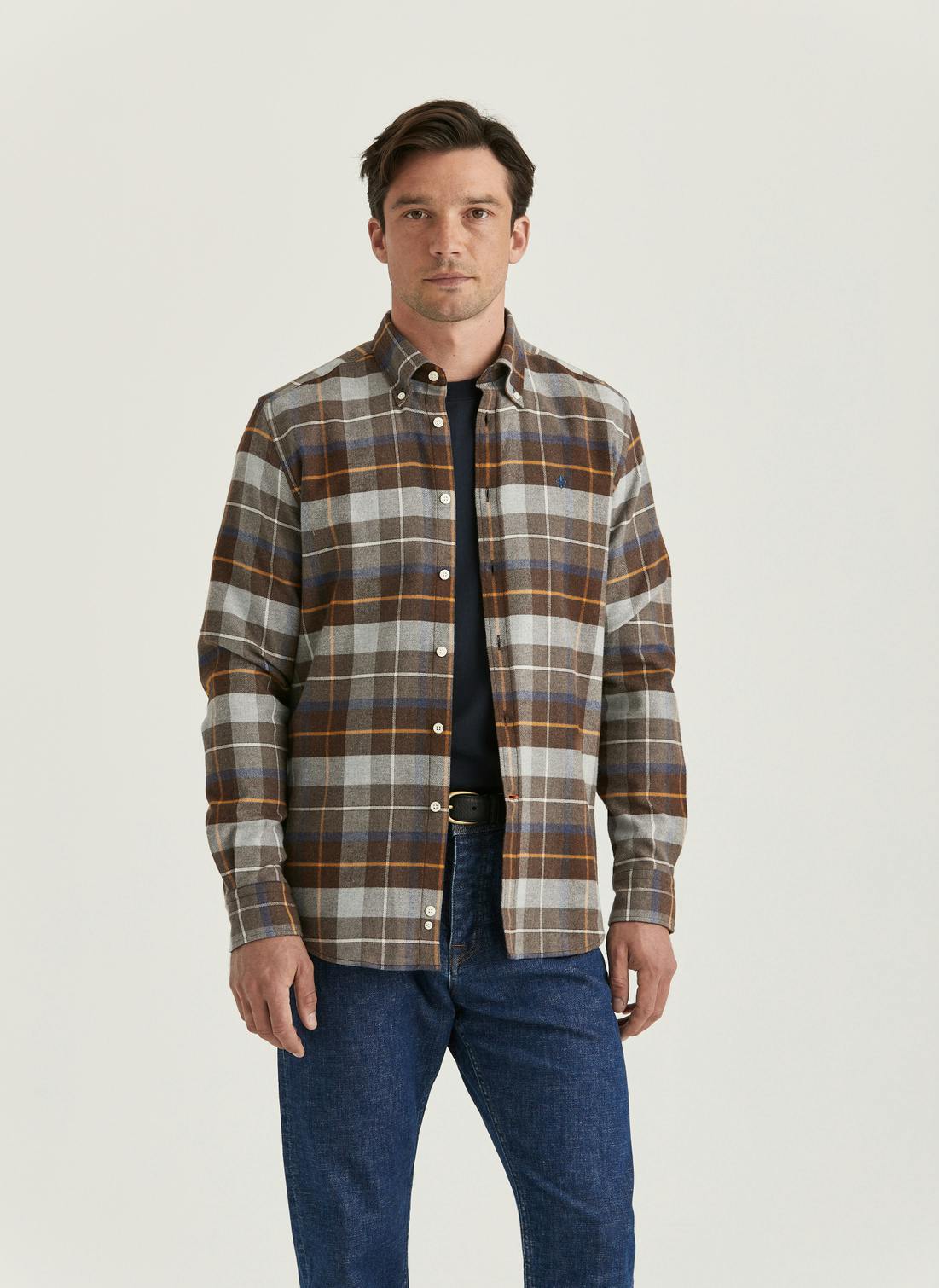 Big Check Flannel Shirt-Classic Fit