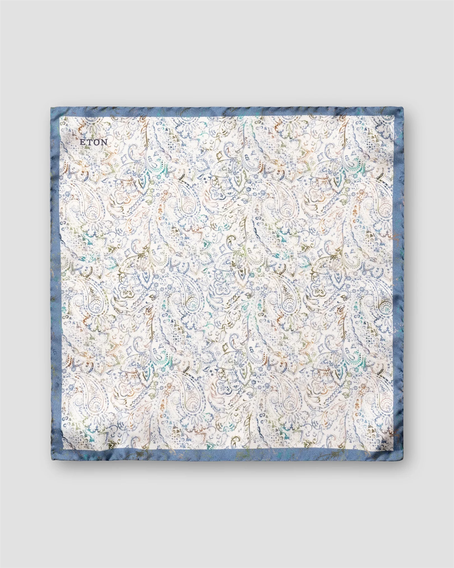 White Paisley Silk Pocket Square