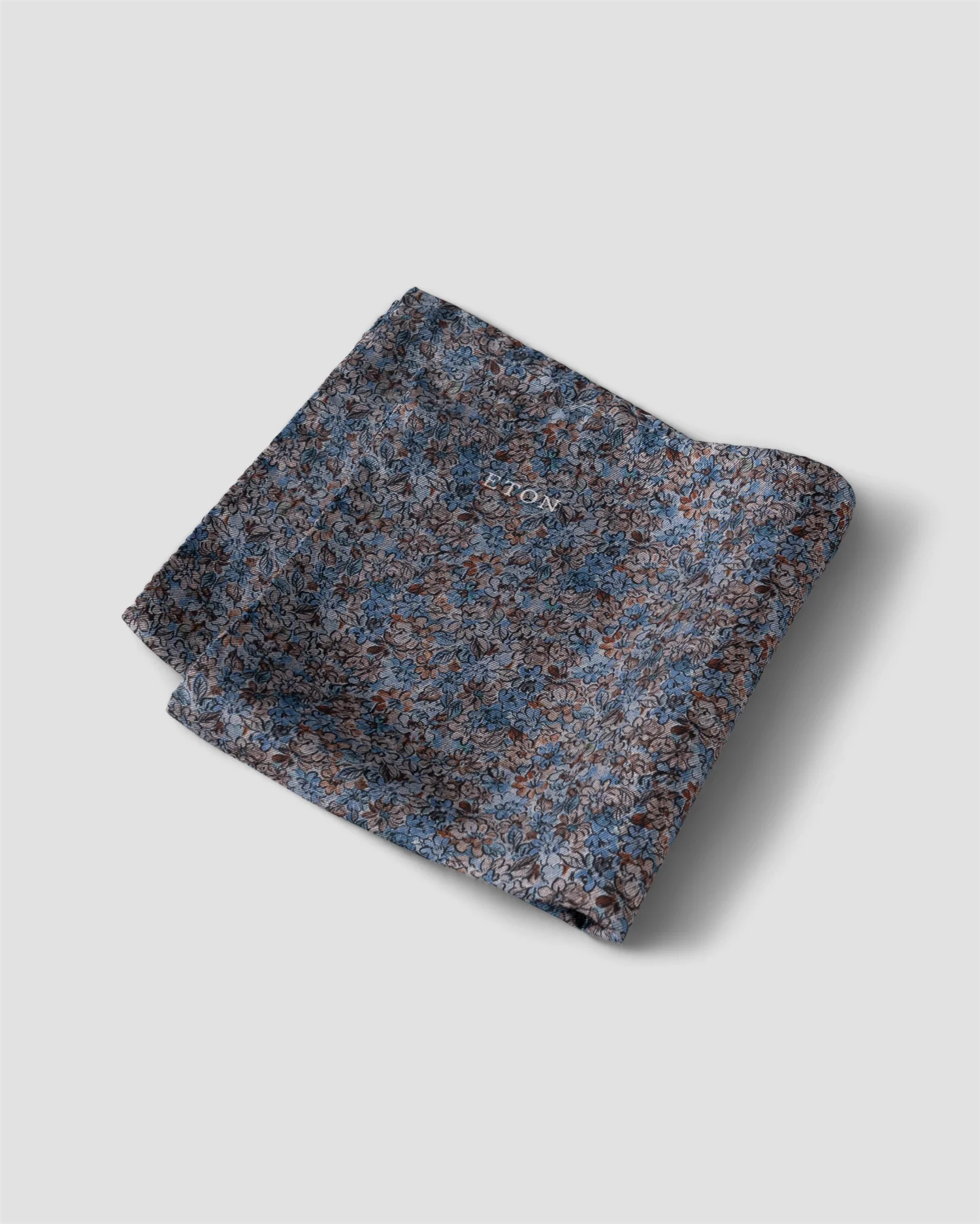 Navy Floral Silk Pocket Square