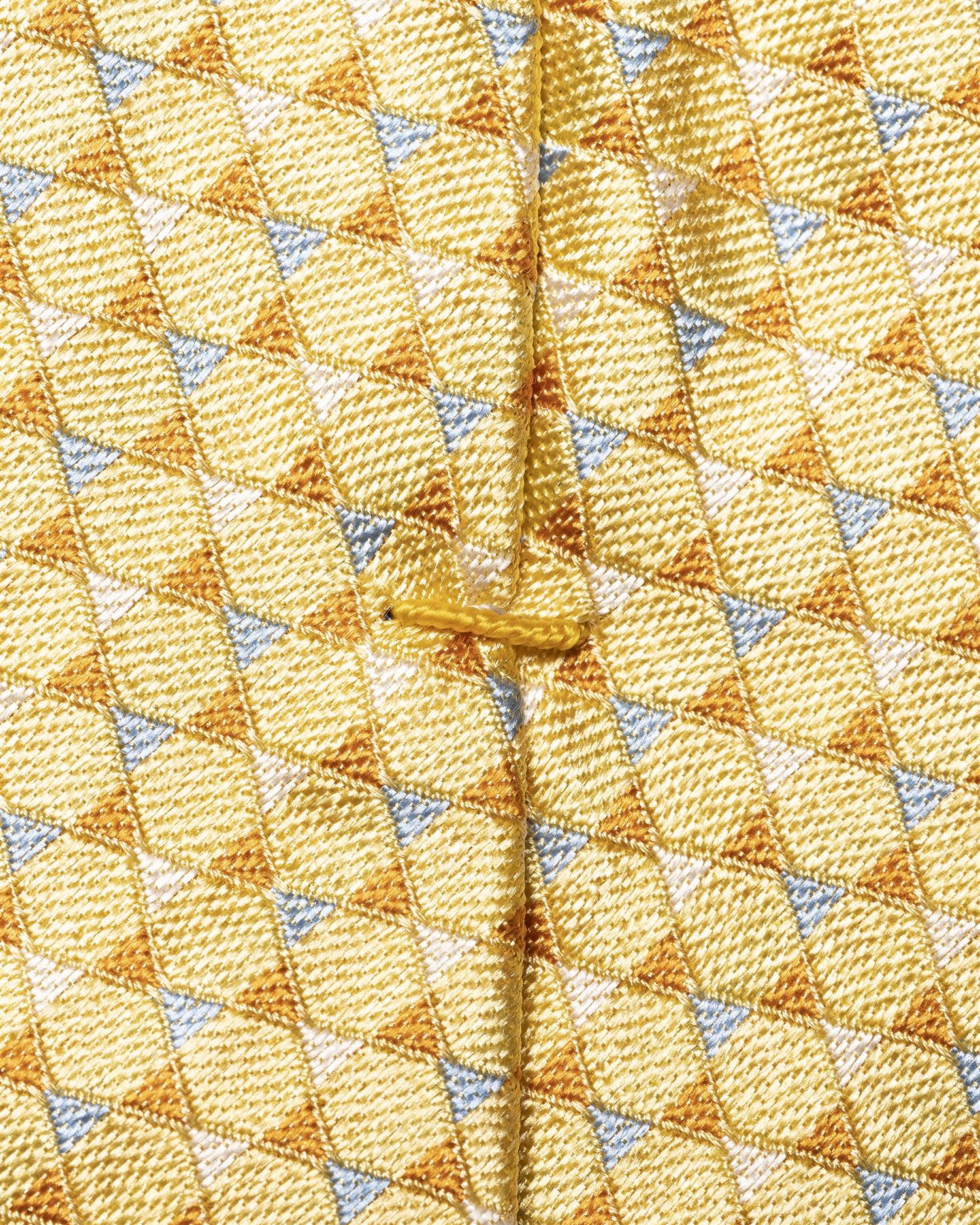 Yellow Geometric Woven Silk Tie