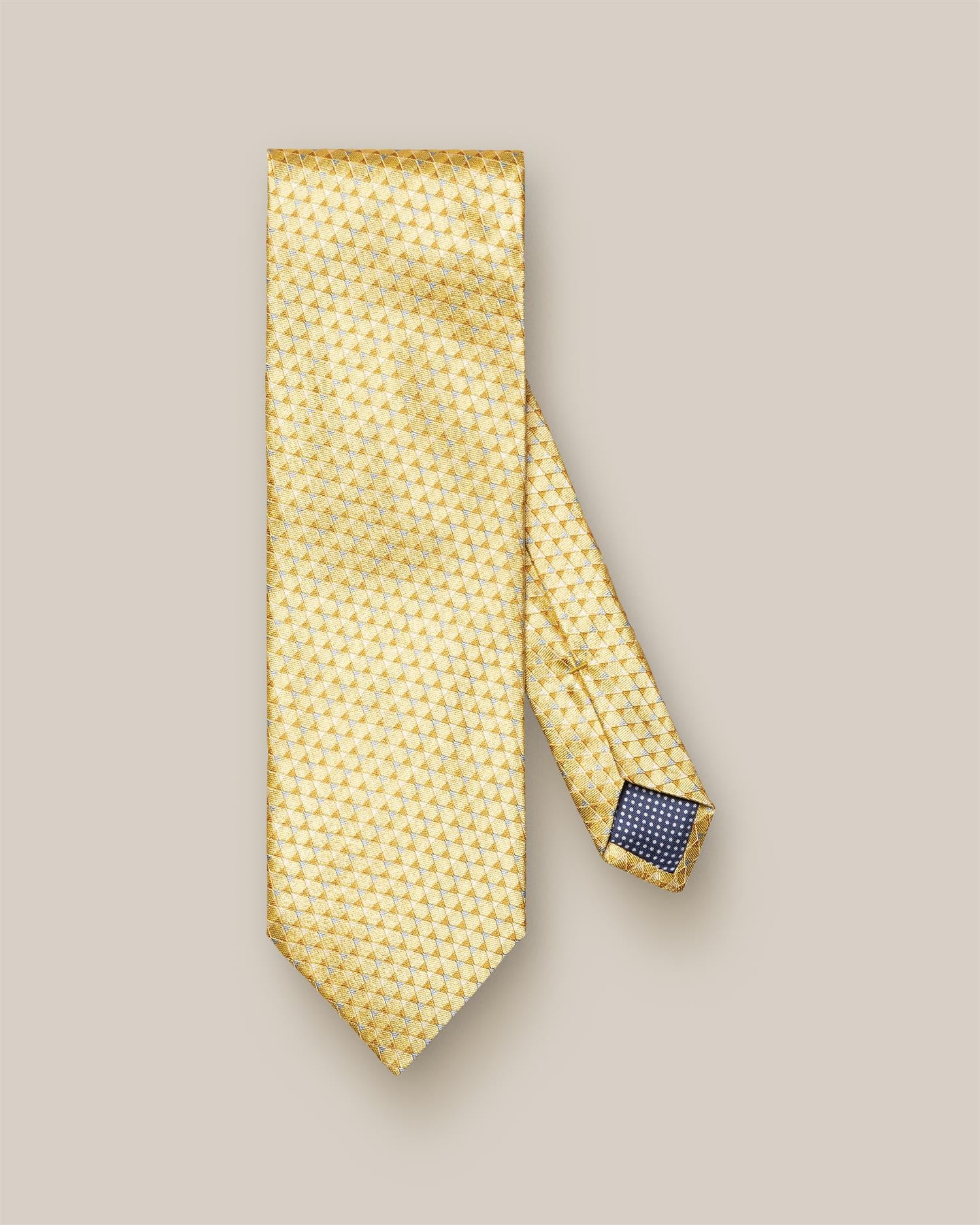 Yellow Geometric Woven Silk Tie