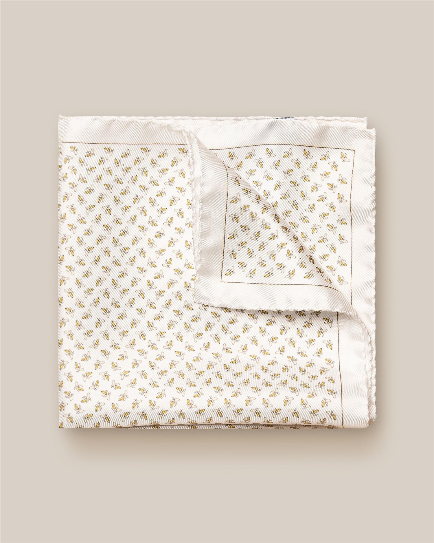 White Banana Silk Pocket Square