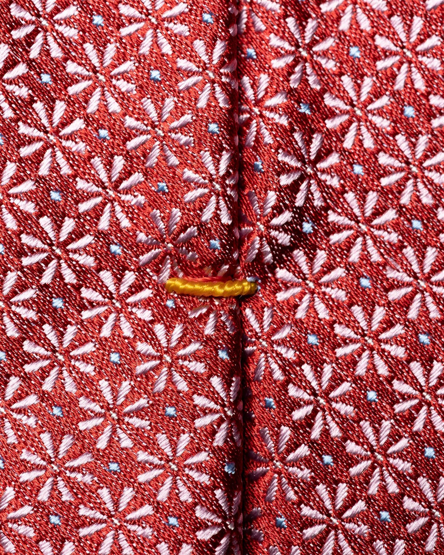 Red Floral Woven Silk Tie